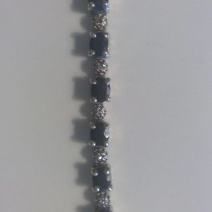 Sterling 925 Silver diamond and genuine sapphire bracelet